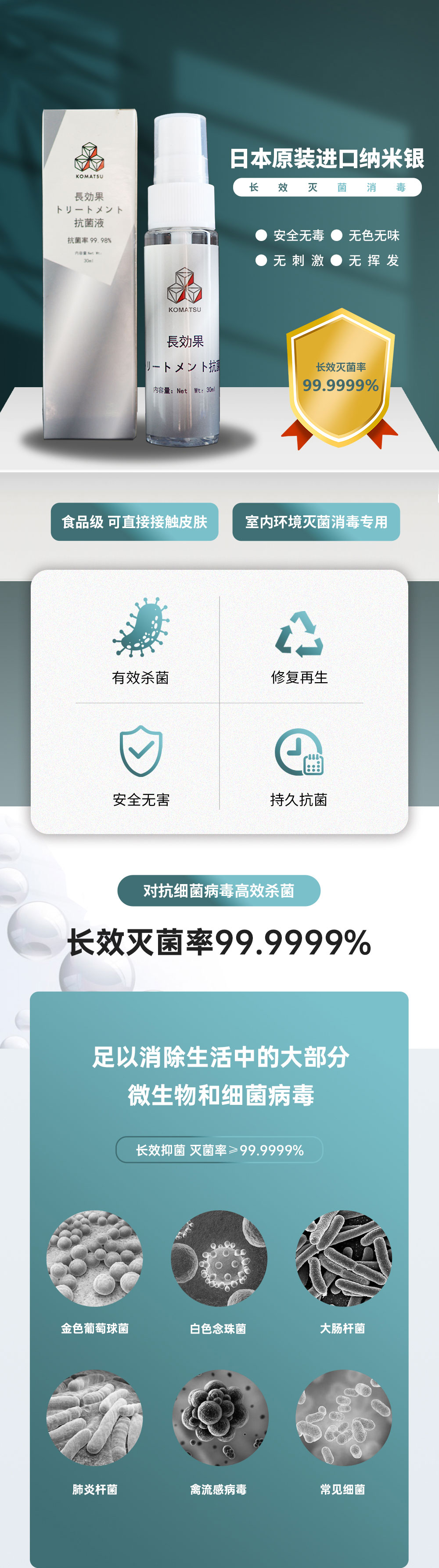 长效灭菌消毒纳米银